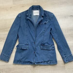 Lola Jeans Denim Double Pocket Button up Collared Jacket Small